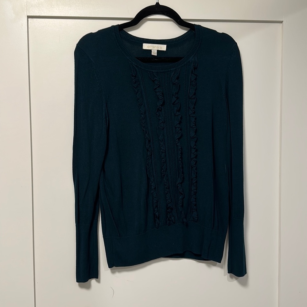 Dark green ruffle blouse